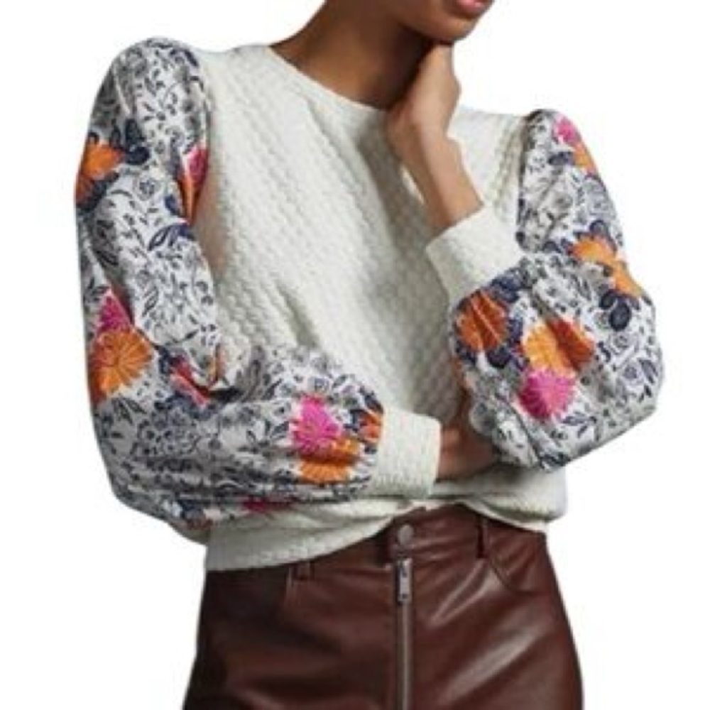 Anthropologie - Porridge Floral Puff Sleeve top - Picture 2 of 12
